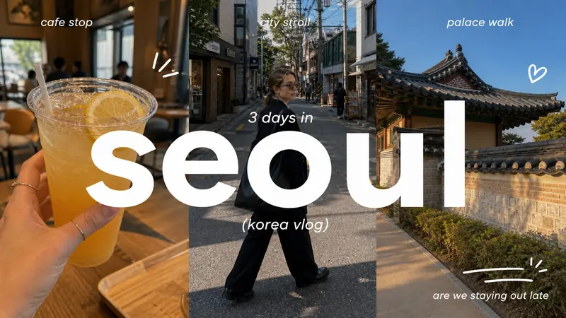Clean Triptych Travel Vlog Thumbnail Style