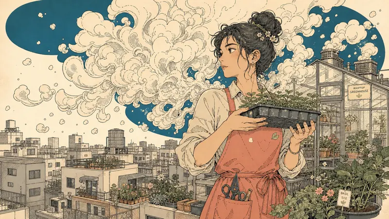 Cream Smoke City Manga Poster Style