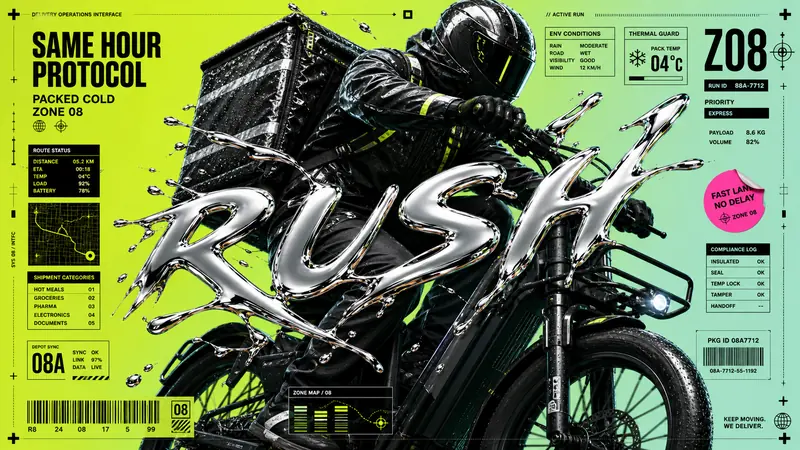 Liquid Chrome Clearance Poster Style