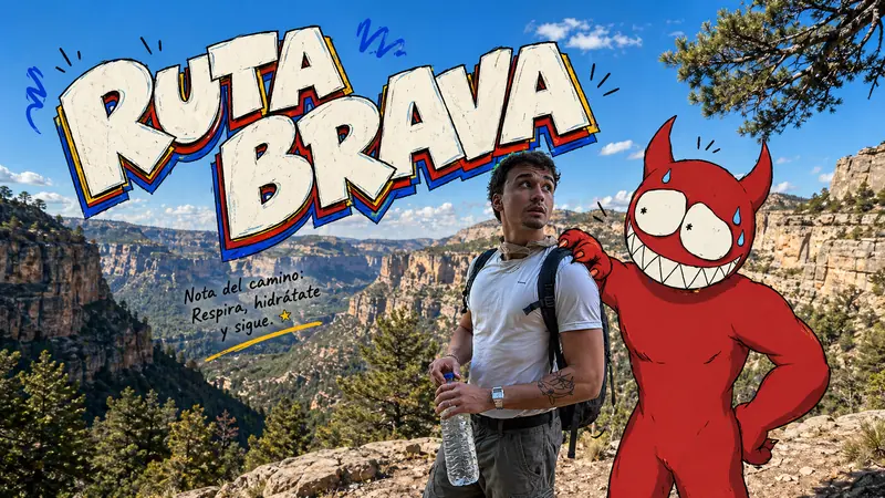 Mountain Trail Monster Doodle Poster Style