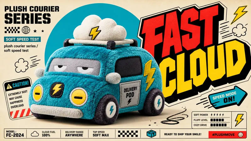 Plush Comic Toy Product Poster Style