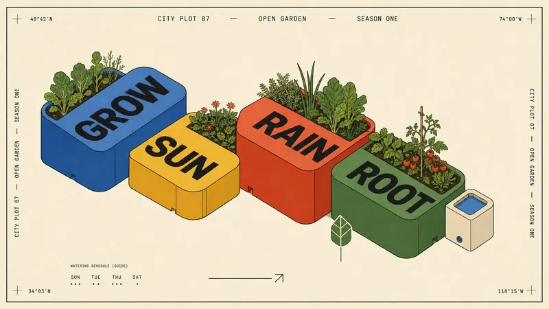 Primary Block Isometric Editorial Poster Style