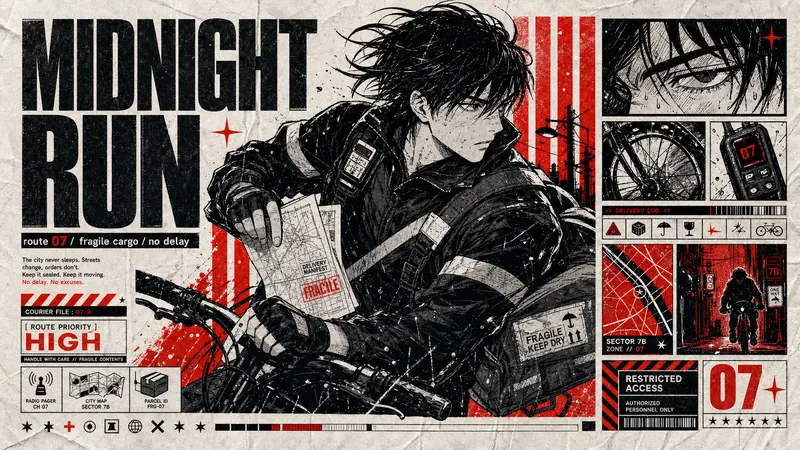 Red Black Manga Tabloid Poster Style