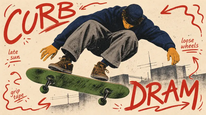 Teenage Skate Scribble Screenprint Poster Style