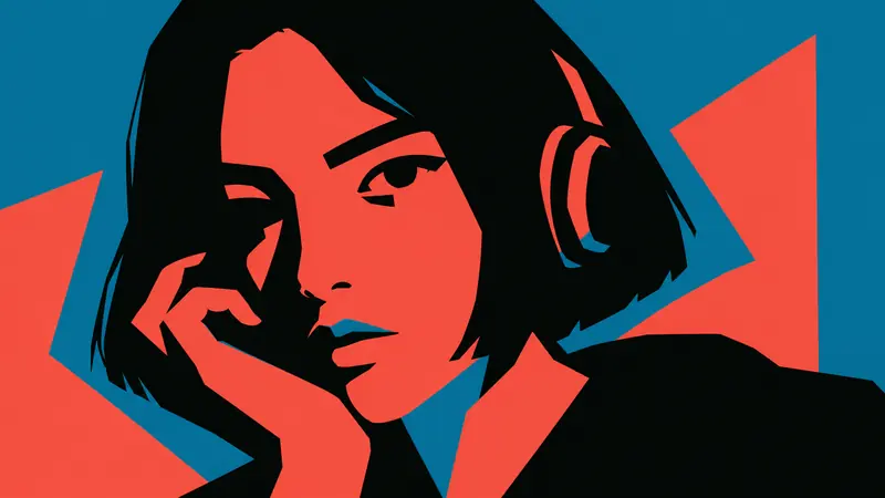Tri Color Hardcut Portrait Poster Style