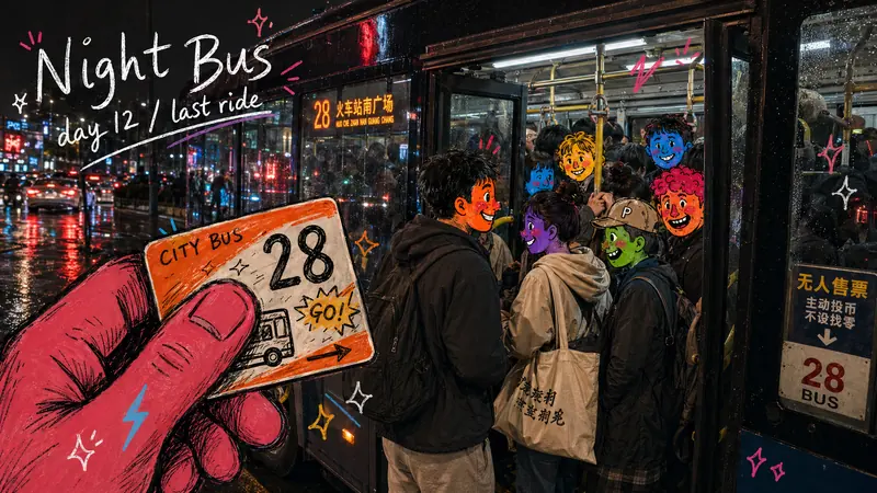 Urban Transit Doodle Diary Style