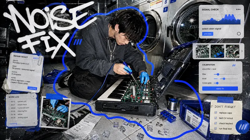 Y2K Mirror UI Scribble Collage Style
