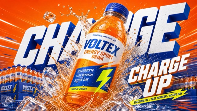 Multi-Color Beverage Splash Ad System Style